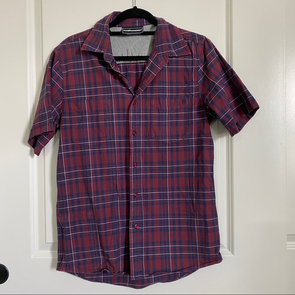 THE HUNDREDS Plaid Short Sleeve Shirt Size Medium